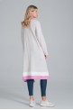 Sweter M845 Beż-Fuksja-Biały