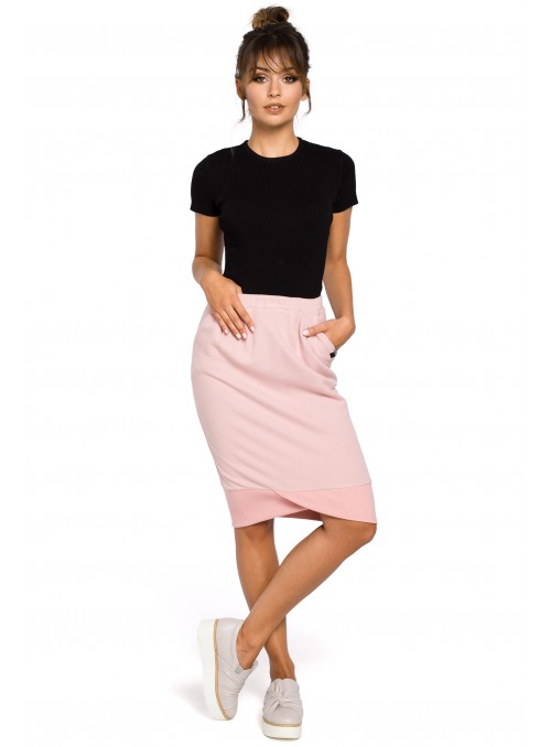 Rožinis pieštuko tipo sijonas