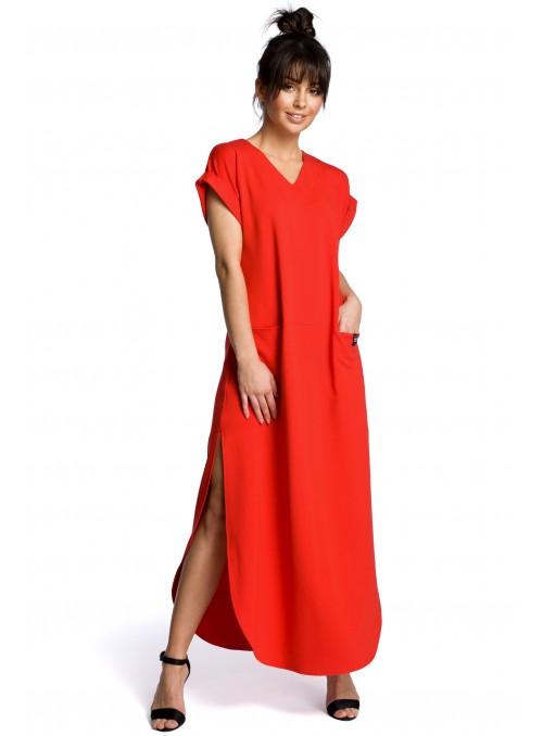 Raudona maxi suknelė