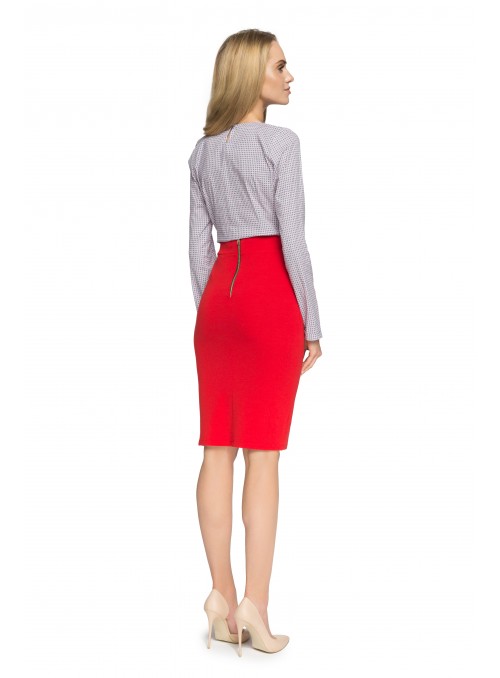 Raudonas klasikinis sijonas