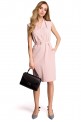 Rožinė klasikinė berankovė suknelė